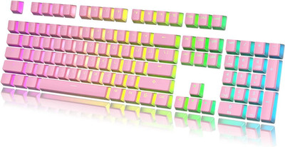 Etzin Pudding PBT Keycaps | 129 Double Shot Gaming Keyboard (Pink)(EPL-935KM-001) Desktop Keyboard Replacement Key