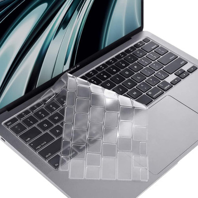 Saco Silicone Keyboard Skin Cover Compatible for Apple MacBook Air 13.3-inch Launch Year 2020 Keyboard Skin(Transparent)