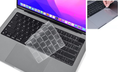 oaky Combo Pack for Trackpad Cover Matte and 2024-2021 Release MacBook Air 13.6 inch [A3113 A2681 A3240 M2/M3/M4] Keyboard Skin(TPU Clear)