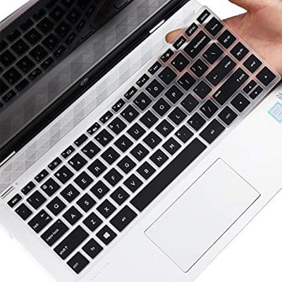 Saco Silicone Keyboard Skin Cover Compatible for HP 14s-fq1092AU - launch year 2022 Keyboard Skin(Black)