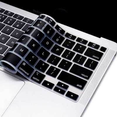 oaky Keyboard Cover for MacBook Air M1 13 inch 2020 Model A2337 Ultra Thin Protector Waterproof Dust-Proof Keyboard Skin Keyboard Skin(Silicon Black)