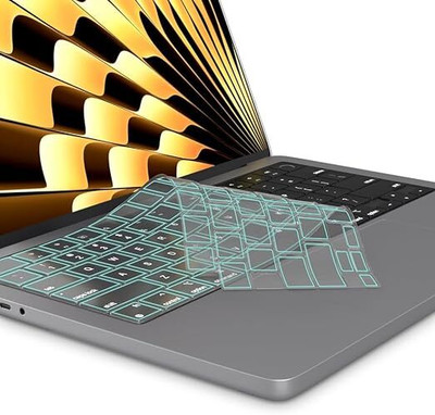 OJOS MacBook Air Keyboard Cover 15 inch 2023 2022 13.6 MacBook Pro Keyboard Cover 14 16 inch M1 M2 A2779 Keyboard Skin(Clear Outline)