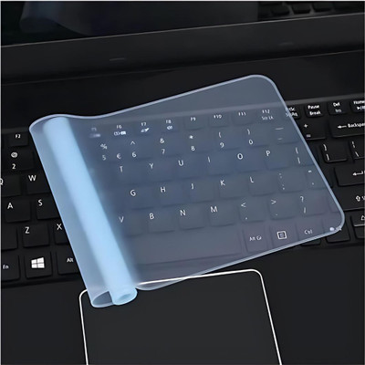 VISHAL Universal Silicone Keyboard Protector|Dust Protector for 15.6-inch Laptop Keyboard Keyboard Skin(Transparent)