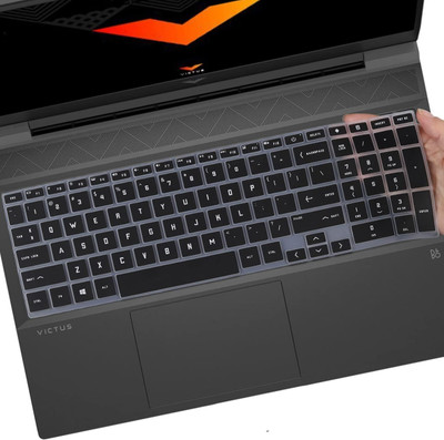 Saco Silicone Skin Keyboard Protector Cover for HP Victus 15.6 inch FHD Gaming Laptop (Model-2022) 15-FA and 15-FB Series Keyboard Skin(Black)