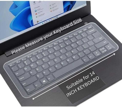Take Off 14 INCH KEYBOARD PROTECTOR 14 INCH LAPTOP DESKTOP KEYBOARD Keyboard Skin(TRANSPARENT WHITE)