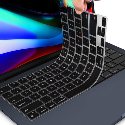 Linum Keyboard Cover for 2021-2024 Release MacBook Pro 14 inch M1 M2 M3 Chip A2442 MacBook Pro 14 inch [A2918 A2992 A2779 A2442] 2021-2024 Release M3 M2 M1 Chip Keyboard Skin(Silicon Black)