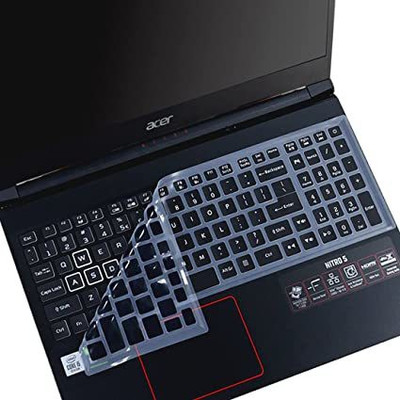 Saco Silicone Keyboard Skin Cover Compatible for Acer Nitro 5 Gaming AN515-57 Laptop - launch year 2021 Keyboard Skin(Black)