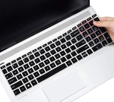Saco Protector Skin Keyboard Cover 15.6 Inch Compatible for HP 15s 15.6 Inch Laptop 15s-fr2308TU Series Keyboard Skin(Black)