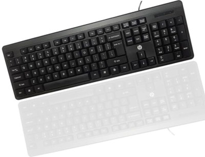 HP K100/7J4G1AA Quick, Comfy and Accurate, USB Plug & Play Setup with LED Indicators Wired USB Multi-device Keyboard(Black)