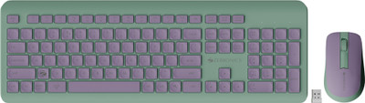 ZEBRONICS Companion 203 Wireless Standard Multi-device Keyboard Compatible with Desktop, Laptop, Mac 2.4GHz Wireless, Copilot AI Key, 12 Multimedia Keys, 1600 DPI, for Windows & Mac(Guava)