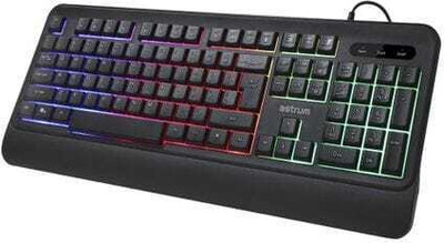 ASTRUM Rainbow Color Back-lit LED Wired Keyboard Wired USB Standard Desktop Keyboard Compatible with Desktop, Laptop, Mac(Black)