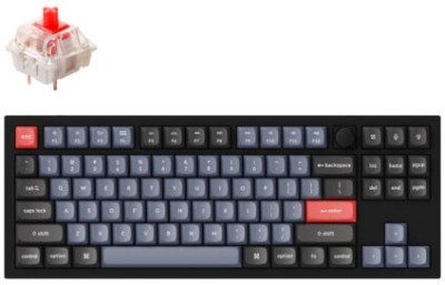 Keychron Q3 Wired Hot-swappable Mechanical Keyboard/ Carbon Black/ Knob Wired USB Desktop Keyboard(Gateron G Pro Red)