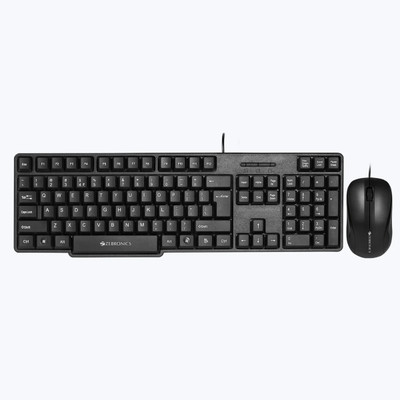 ZEBRONICS Zeb Judwaa 850 Keyboard And Mouse Wired USB Standard Desktop Keyboard Compatible with Desktop, Laptop, Mac(Black)