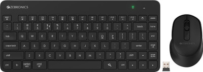ZEBRONICS Companion 201 Wireless Standard Desktop Keyboard Compatible with Desktop, Laptop, Mac 83 Keys, AI Assist Key, 12 Multimedia Keys, 1600 DPI, 3 Buttons Silent Operation(Black)