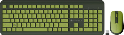 ZEBRONICS Zeb-Companion 203 Wireless Standard Multi-device Keyboard Compatible with Desktop, Mac 2.4GHz Wireless, Copilot AI Key, 12 Multimedia Keys, 1600 DPI, for Windows & Mac�(Avocado)
