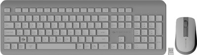 ZEBRONICS Companion 203 Wireless Standard Multi-device Keyboard Compatible with Desktop, Laptop, Mac 2.4GHz Wireless, Copilot AI Key, 12 Multimedia Keys, 1600 DPI, for Windows & Mac(White + Grey)