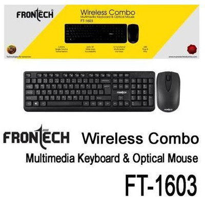 Frontech FT KEYBOARD 1603 Wireless Standard Desktop Keyboard Compatible with Desktop, Laptop, Mac Easy to Use,Plug and Play,Quick, Comfy Durable body(Black)
