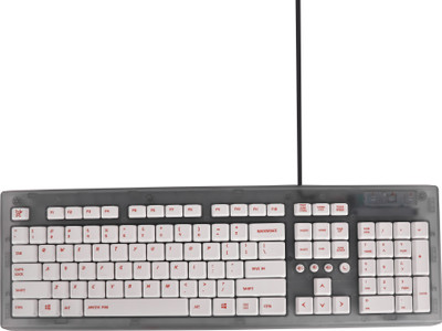 Arctic Fox Crystal Translucent Grey Wired USB Standard Desktop Keyboard Compatible with Desktop, Laptop, Mac stand support,multimedia_keys,Crystal Wired Keyboard(Grey)