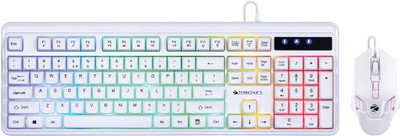ZEBRONICS ZEB-KKB 3 Wired USB Standard Desktop Keyboard Compatible with Desktop, Laptop, Mac Easy to Use,Plug and Play,Quick, Comfy Durable body(White)