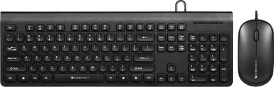 ZEBRONICS Judwaa 880 Wired USB Handheld Desktop Keyboard Compatible with Desktop, Laptop, Mac 105 Keys, 12 Multimedia Keys, 1000 DPI, Optical Sensor, 3 Buttons, Plug & Play(Black)