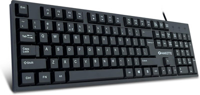 AMKETTE Lexus Neo, Spill-Resistant Design, UV-Coated, Long-Lasting, Anti-Fade Keys Wired USB Standard Desktop Keyboard Compatible with Desktop, Laptop(Black)