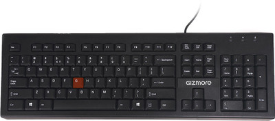 Gizmore GIZ-KB01 Wired USB Standard Desktop Keyboard Compatible with Desktop, Laptop, Mac Easy to Use,Plug and Play,Quick, Comfy Durable body(Black)