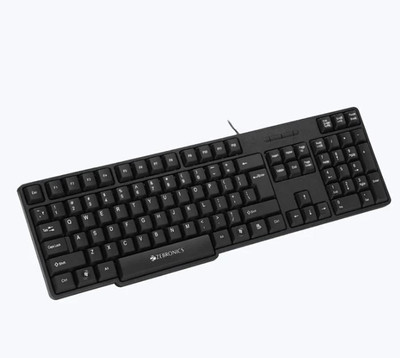 ZEBRONICS Zeb-K20, USB keyboard,Retractable Stand Wired USB Standard Desktop Keyboard Compatible with Desktop, Laptop, Mac Easy to Use,Plug and Play,Quick, Comfy Durable body(Black) ZEBRONICS Zeb-K20, USB keyboard,Retractable Stand Wired USB Standard Desktop Keyboard Compatible with Desktop, Laptop, Mac Easy to Use,Plug and Play,Quick, Comfy Durable body(Black)