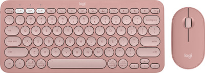 Logitech Pebble 2 Combo Bluetooth Standard Multi-device Keyboard Compatible with Desktop, Laptop, Mac Quiet & Portable, Logi Bolt, Easy-Switch for Windows/macOS/iPadOS/Chrome(Rose)