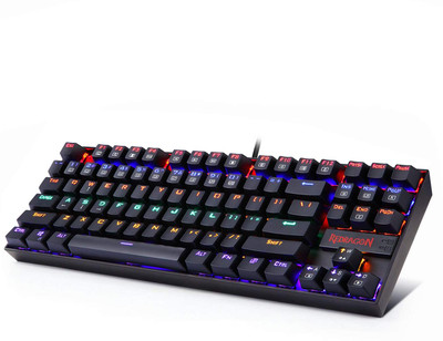 Redragon Kumara K552 Rainbow LED (red switch) Mechanical Keyboard Wired USB Standard Gaming Keyboard Compatible with Desktop, Laptop, Mac(Black)