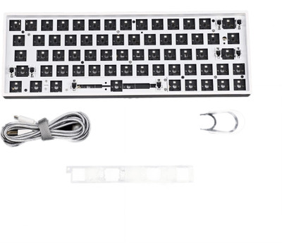 SKYLOONG GK64 Barebone Kit Wired USB Laptop-size Gaming Keyboard Compatible with Desktop, Laptop, Mac(White)