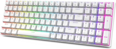 RK ROYAL KLUDGE RK100 Wireless White Bluetooth, Wireless, Wired USB Gaming Keyboard(RK Brown Switch)