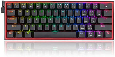 Redragon K617 Wired USB Standard Gaming Keyboard Compatible with Desktop, Laptop, Mac(Black)