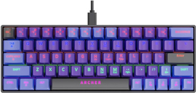 Archer Tech Lab Astra M400 Mechanical Keyboard, 17 RGB Modes, 63 Keys Clicky Blue Switches Wired USB Standard Gaming Keyboard Compatible with Desktop, Laptop, Mac(Blue)