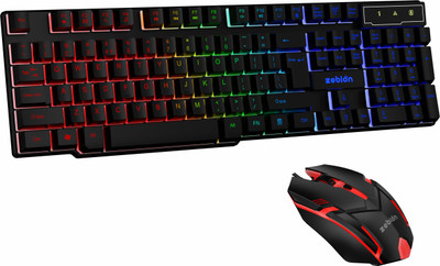 zebion Sensei Gaming Keyboard Mouse Combo Wired USB Standard Gaming Keyboard Compatible with Desktop, Laptop, Mac multimedia_keys(Black)
