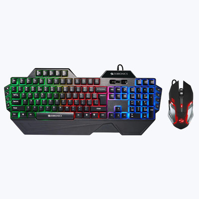 ZEBRONICS OPTIMUS KEYBORAD MOUSE COMBO Wired USB Standard Gaming Keyboard Compatible with Desktop, Laptop, Mac(Black)