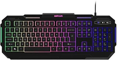 ASTRUM KG200 - USB Wired Gaming Keyboard with RGB Backlit Wired USB Standard Gaming Keyboard Compatible with Desktop, Laptop, Mac , with gaming mode ,stand support,Astrum KG200(Black)