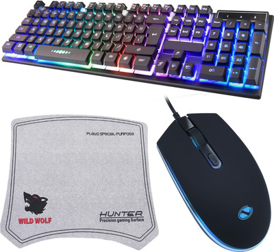 ENTWINO 3 in 1 Gaming Combo, RGB Keyboard, Mouse & Free Mousepad Combo Set Designed for Gaming(Black)