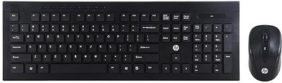 HP wireless keyboard & mouse combo Wireless Standard Laptop Keyboard Compatible with Desktop, Laptop, Mac 1600 DPI Mouse,Ultraslim design keyboard with brush metal finish/3 Yrs Warranty(Black)