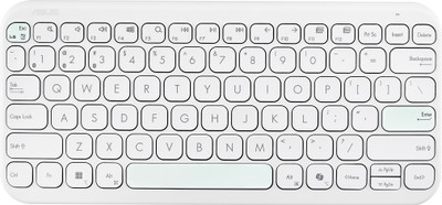ASUS Marshmallow KW100 Bluetooth Laptop-size Multi-device Keyboard Compatible with Desktop, Laptop, Mac, Tablet(Iridescent White)