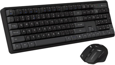 Portronics Key9 Combo Wireless Keyboard and Mouse, Ergonomic Mouse, USB Receiver, Wireless Laptop-size Laptop Keyboard Compatible with Desktop, Laptop, Mac(Black)