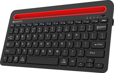 AMKETTE Optimus Pro 4 In 1 Bluetooth, Wireless Standard Laptop Keyboard Compatible with Desktop, Laptop, Tablet, iPad, Mac(Black)