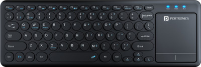 Portronics Bubble Pro Wireless Keyboard with Touchpad, 2.4 GHz Connectivity & Bluetooth, Wireless Handheld Laptop Keyboard Compatible with Desktop, Laptop, Mac(Black)