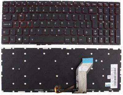 SOLUTIONS-365 Compatible laptop keyboard for lenovo ideapad Y700-15ISK red backlit Uk version Internal Laptop Keyboard(Black)