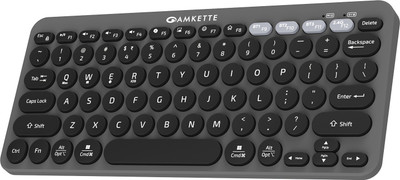 AMKETTE Optimus 4 in 1 Compact Bluetooth, Wireless Handheld Laptop Keyboard Compatible with Desktop, Laptop, Tablet, iPad, Mac multimedia_keys,Optimus BT Keyboard(Grey)