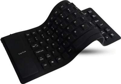 Octec Folding Wired Keyboard 85-Key USB Keyboard for Travel,Laptop,PC & Office Use Wired USB Handheld Laptop Keyboard Compatible with Desktop, Laptop, Mac(Black)