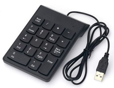 SCALEBEE Wired Numeric Keypad Slim Mini Number Pad Keyboard Numpad for Laptop & Desktop Wired USB Handheld Laptop Keyboard Compatible with Desktop, Laptop, Mac stand support(Black)