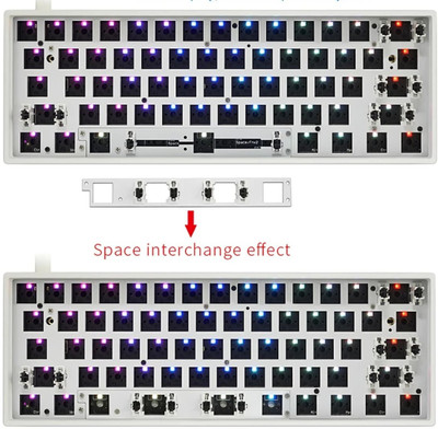SKYLOONG GK61 Barebone Kit Wired USB Laptop-size Laptop Keyboard Compatible with Desktop, Laptop, Mac(White)
