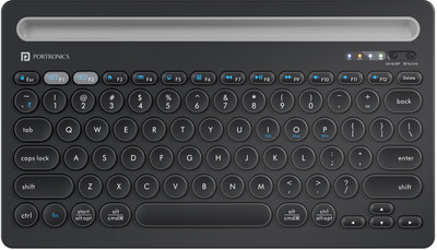 Portronics Bubble Dock Bluetooth, Wireless Handheld Multi-device Keyboard Compatible with Desktop, Laptop, Mac with Tablet/Smartphone holder 12 inch wide & On/Off switch,Compact Tenkeyless(Black) Portronics Bubble Dock Bluetooth, Wireless Handheld Multi-device Keyboard Compatible with Desktop, Laptop, Mac with Tablet/Smartphone holder 12 inch wide & On/Off switch,Compact Tenkeyless(Black)