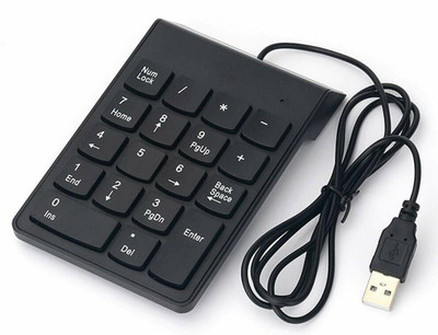 JDS PREMIUM Wired Number Pad - Numeric Keypad Silent 18 Keys USB Numpad, Portable Wired USB Handheld Multi-device Keyboard Compatible with Desktop, Laptop, Mac(Black)