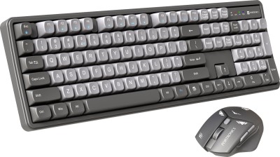 Portronics Key9 Combo Wireless Keyboard and Mouse, Ergonomic Mouse, USB Receiver, Wireless Laptop Keyboard(Grey)